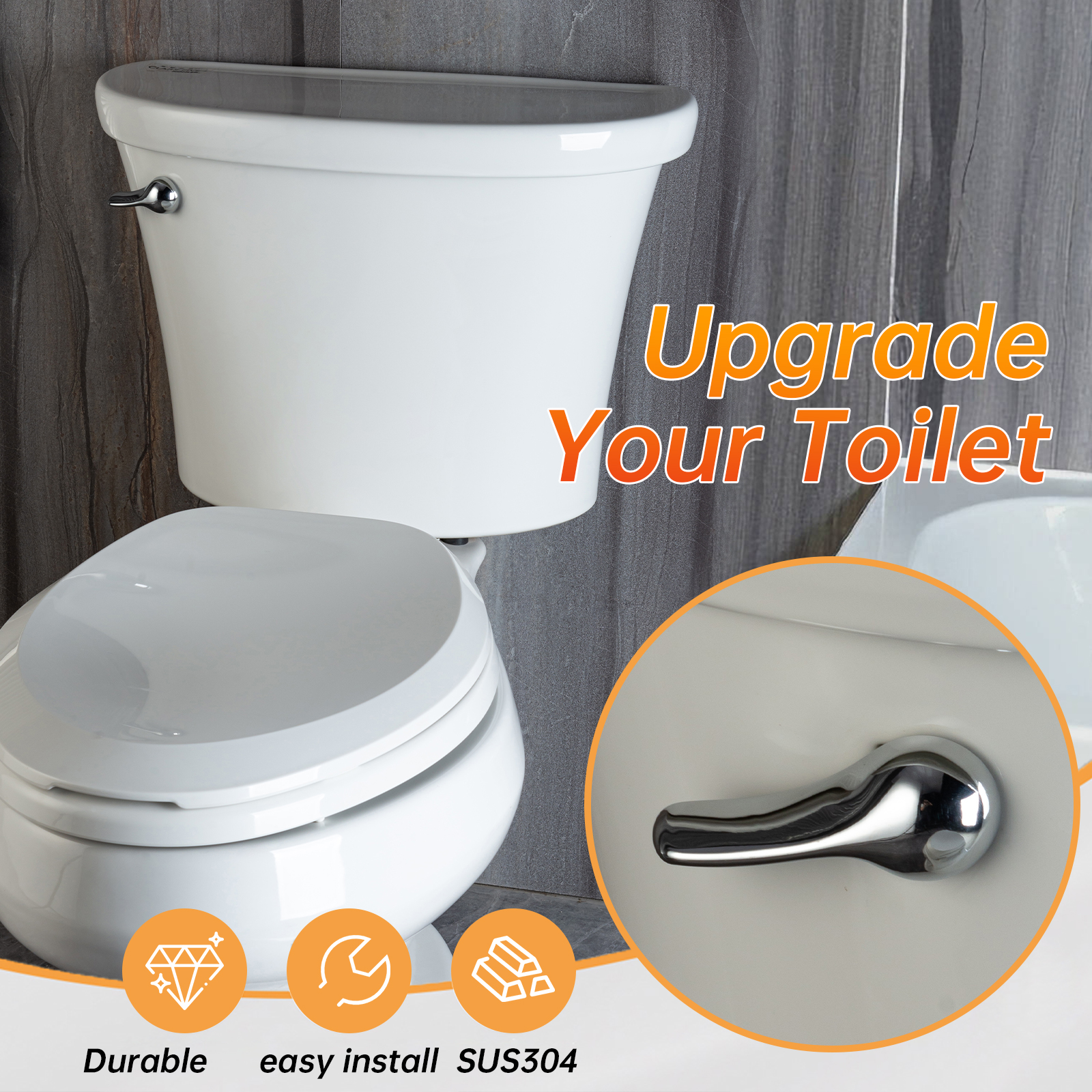 JoyRain Toilet Repair Kit with Stainless Steel Chain photo 4