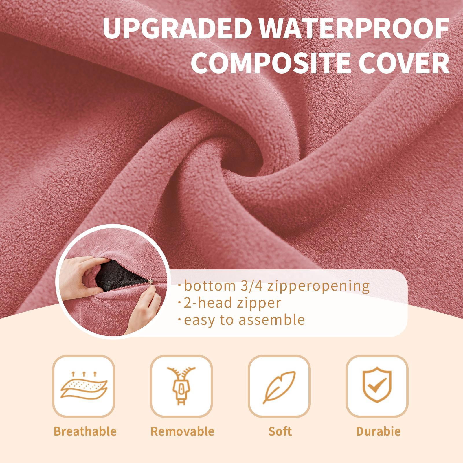Hommoo 4FT Bean Bag Chair, Memory Foam Filling Soft Sofa with Flannel Cover, Round Sofa for Living Room, Bedroom, College Dorm, Pink