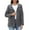 Gray, variant on Womens Zip up Hooded Jacket Snap Long Sleeve Casual Lightweight Fashion Travel Coat Fall Winter Clothes