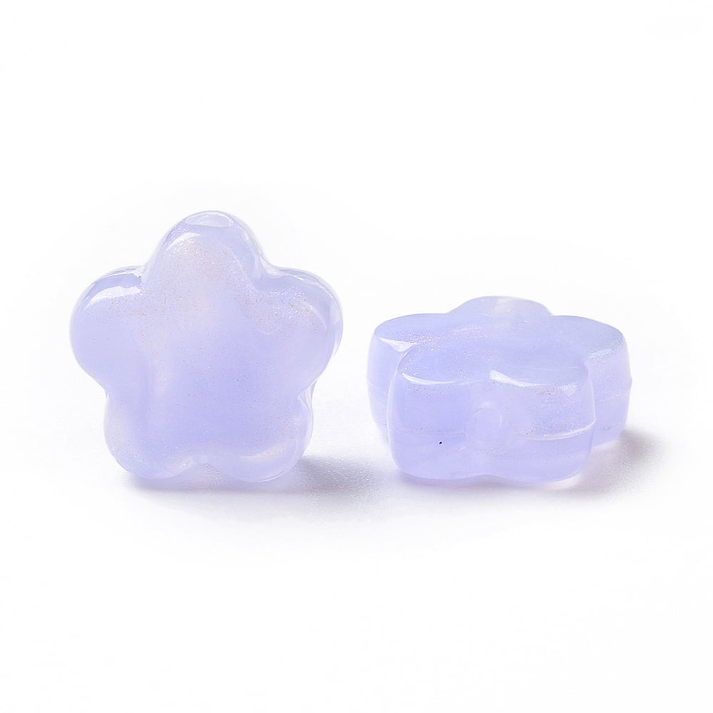500gs Opaque Acrylic Beads Glitter Beads Flower Lilac 14.5x15x6.5mm Hole: 2mm 496pcs/500g DIY