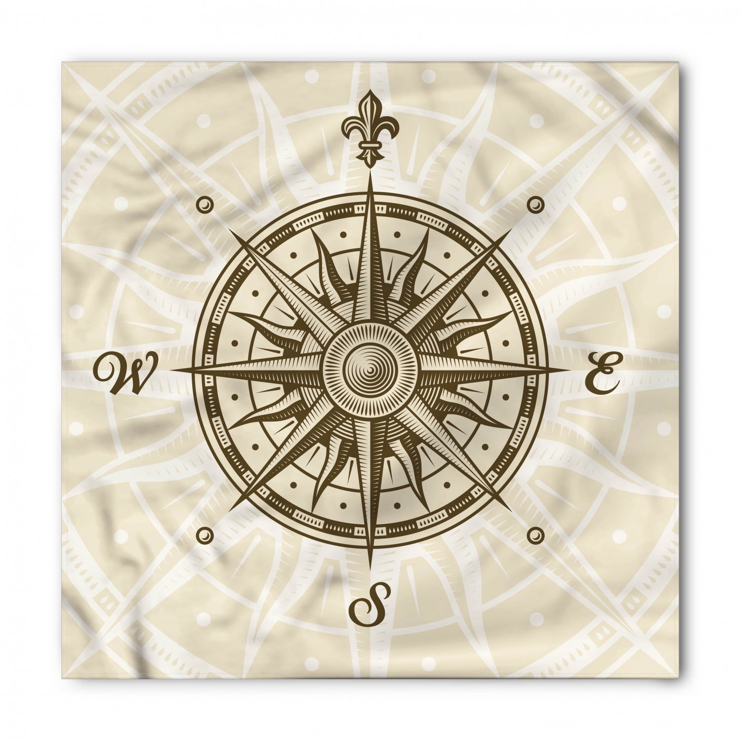 Compass Bandana, Sun Motifs Sepia, Unisex Head and Neck Tie, by ...