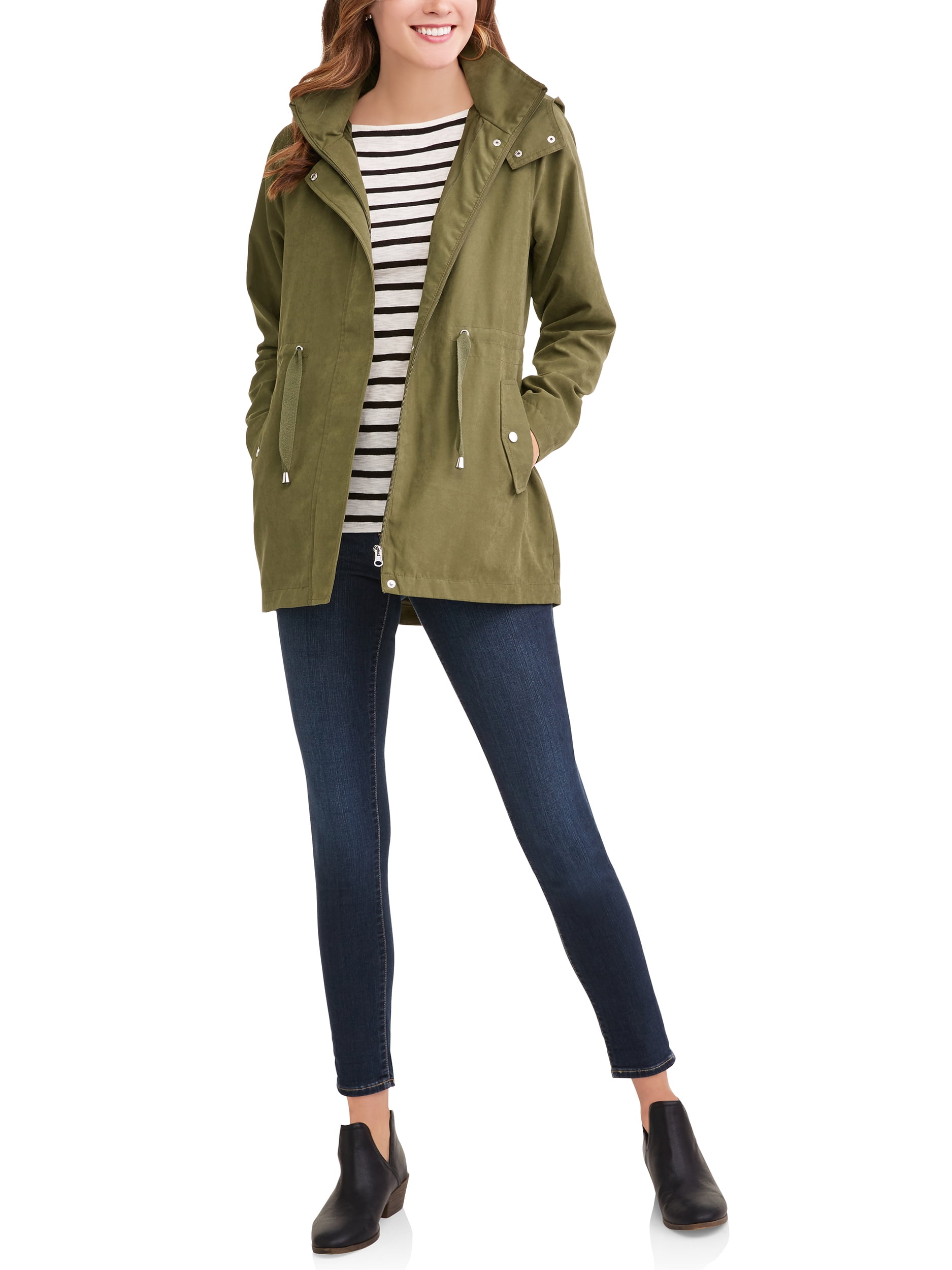 Time and tru women's hooded anorak utility clearance jacket