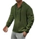 thumbnail image 1 of Dolkfu Sudadera con capucha para hombre, sudadera de waffle de color sólido, parte superior de manga larga con botones en la parte delantera M, 1 of 3