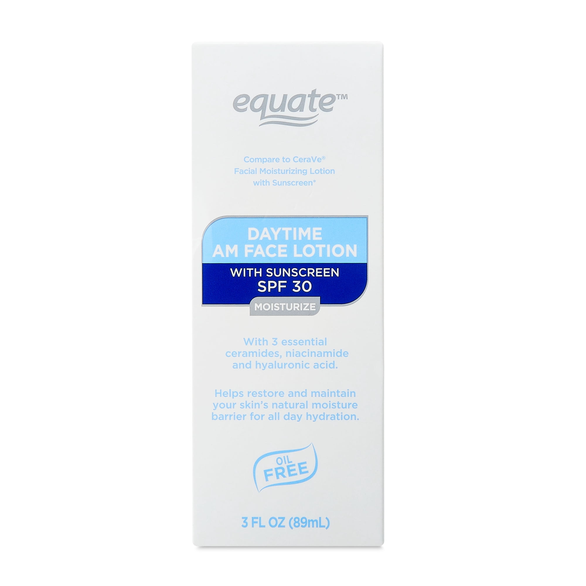 Equate Daytime Face Lotion with Sunscreen, Broad Spectrum SPF 30, 3 fl oz