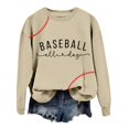 thumbnail image 5 of T-shirt à Manches Longues Col Rond pour Femmes, Quotidien, Maison, Extérieur, Entraînement, Imprimé, Chandail en Molleton, Blouse de Rue, Mode Urbaine, 5 of 5