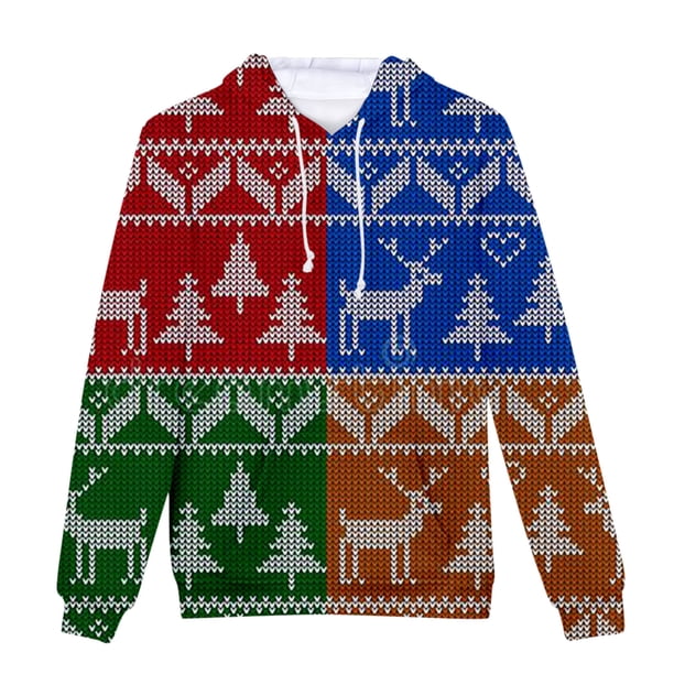 Sudaderas Con Capucha de Navidad Para Hombres Moda Casual Fleece Impresión Digital Blusa Odeerbi ODB206310