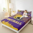 thumbnail image 4 of jejeloiu Football Rugby Game Queen Sheet Sets,Yellow Sport Helmet Bed Set For Ball Lovers 4 Pieces, 4 of 7