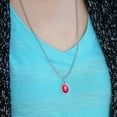 thumbnail image 3 of Ballerina Silhouette with Butterflies Antiqued Oval Charm Pendant with Chain, 3 of 3