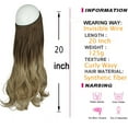 thumbnail image 4 of Hairpiece Hair Extensions with Invisible Transparent Wire Adjustable Size Removable Secure Clips in Curly Wavy Hidden Secret Hairpiece for Women 20 Inch 4.5 Oz -Black Brown Blonde, 4 of 8