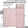 thumbnail image 5 of White Cat and Flower Pink Pattern Teens Toddler Nap Mat with Pillow, Sleeping Mat Bag for Preschool Daycare 59"x22", 5 of 6