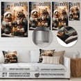 thumbnail image 4 of Designart "Brown Winter nursery Wonderland Bears I In Brown and Yellow"Nursery Teddy Bear's Metal Wall Art Brown Nursery Living Room Wall Art, 4 of 6