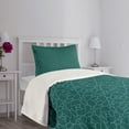thumbnail image 3 of Ambesonne Teal Quilted Bedspread Set 2 Pcs, Abstract Modern Line Art, Twin Size, Teal Turquoise, 3 of 5