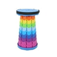 thumbnail image 1 of Taburete telescópico portátil, silla plegable ligera y retráctil de colores para acampar, jardín, pesca, senderismo, viajes, barbacoa, azul arcoíris, 1 of 14