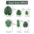 thumbnail image 2 of Palm Leaves Artificial Tropical Monstera-60PCS 6 Kinds Large Small Green Fake Palm Leaf with Stems for Safari Jungle Hawaiian Luau Party Table Decoration Wedding Birthday Theme Party, 2 of 6