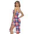 thumbnail image 2 of American Independence Day Plaid Printed Cross Back Cami Dress, American Flag Fashion Summer Maxi Sexy Casual Dress For Women. Gifts For Us Independence Day, 4Th Of July, 2 of 4