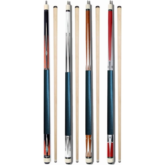 Set of 4 Pool Cues New 58" Billiard House Bar Pool Cue Sticks (SETB16~B19)
