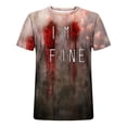 thumbnail image 3 of Camisas de Manga Larga para Hombres Imprimir Blusa de Manga Corta de Cuello Redondo, Camisas de Lino para Hombres, 3 of 3