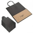 thumbnail image 3 of Bolsa de papel Kraft portátil ecológica, bolsa de regalo para embalaje de ropa para tienda (M 21 x 11 x 27,5 cm) (negro), 3 of 10