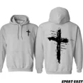 thumbnail image 4 of Christian Cross Hoodie – Faith-Based Pullover with Bible Verse 'If God Is For Us' (Romans 8:31), Religious Sweatshirt for Men and Women, 4 of 6