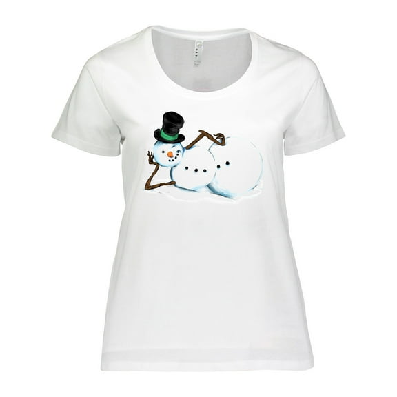 Inktastic Sassy Snowman in Top Hat Women's Plus Size T-Shirt