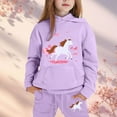 thumbnail image 2 of Byoo Toddler Girls Outfits Sets Horse Print Hooded Sweatshirt Drawstring Joggers Sweatsuit Sets Active Tracksuit Sets, 2 of 4