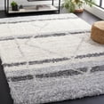 thumbnail image 2 of SAFAVIEH Fontana Shag Dalton Diamond Plush Area Rug, Ivory/Grey, 6'7" x 6'7" Square, 2 of 8
