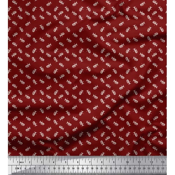 Soimoi Silk Fabric Tuba Shirting Printed Craft Fabric by The Yard 42 Inch Wide