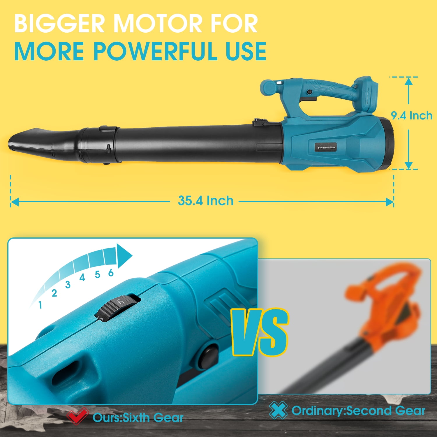 Leaf Blower, 20V Cordless Leaf Blower with 2 x 2.0 Ah Battery & Charger, Electric Leaf Blower for Lawn Care, 2 Speed Mode, 320CFM 165mph Battery