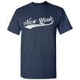 thumbnail image 4 of New York City Baseball Script Basic Cotton T-Shirt - Medium - Navy, 4 of 6