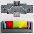 thumbnail image 4 of TISHIRON 5PCS Framed Jesus Canvas Wall Art Set,60"x32" Retro Stone Sculpture of Jesus Canvas Prints for Living Room, Bedroom, Office Home Wall Decor, 4 of 7