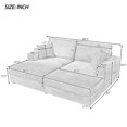thumbnail image 3 of Aukfa 87" Double Chaise Oversized Sofa Bed with USB Ports&Cup Holder for Living Room, 2 Pillows, Corduroy, Gray, 3 of 12