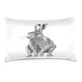 thumbnail image 1 of EREHome Rabbit Throw Pillow Case Vintage Cushion Cover 20x30 inches, 1 of 4