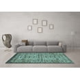 thumbnail image 3 of Ahgly Company Indoor Round Southwestern Light Blue Country Area Rugs, 6' Round, 3 of 4