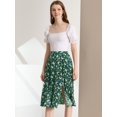 thumbnail image 3 of INSPIRE CHIC Women's High Waisted Split Hem A-Line Floral Skirts, 3 of 6