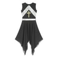 thumbnail image 6 of Aislor Women Cross Liturgical Praise Church Worship Overlays Tunic Lyrical Dance Costume Black XXL, 6 of 7