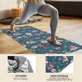 thumbnail image 4 of Pioneer Flower Floral Print Pattern Hot Yoga Mat Towel Non Slip for Hot Yoga - Quick-Drying Yoga Mat Cover with 4 Corner Pockets with Travel Bag - Hot Yoga Towel Non Slip 70"x26", 4 of 6