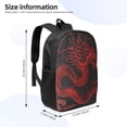 thumbnail image 3 of Goofa Red Dragon On Black Pattern 17in Student Backpack - School, Travel, Work Bookbag -Laptop Backpack,Water Resistant College School Computer Bag, 3 of 6