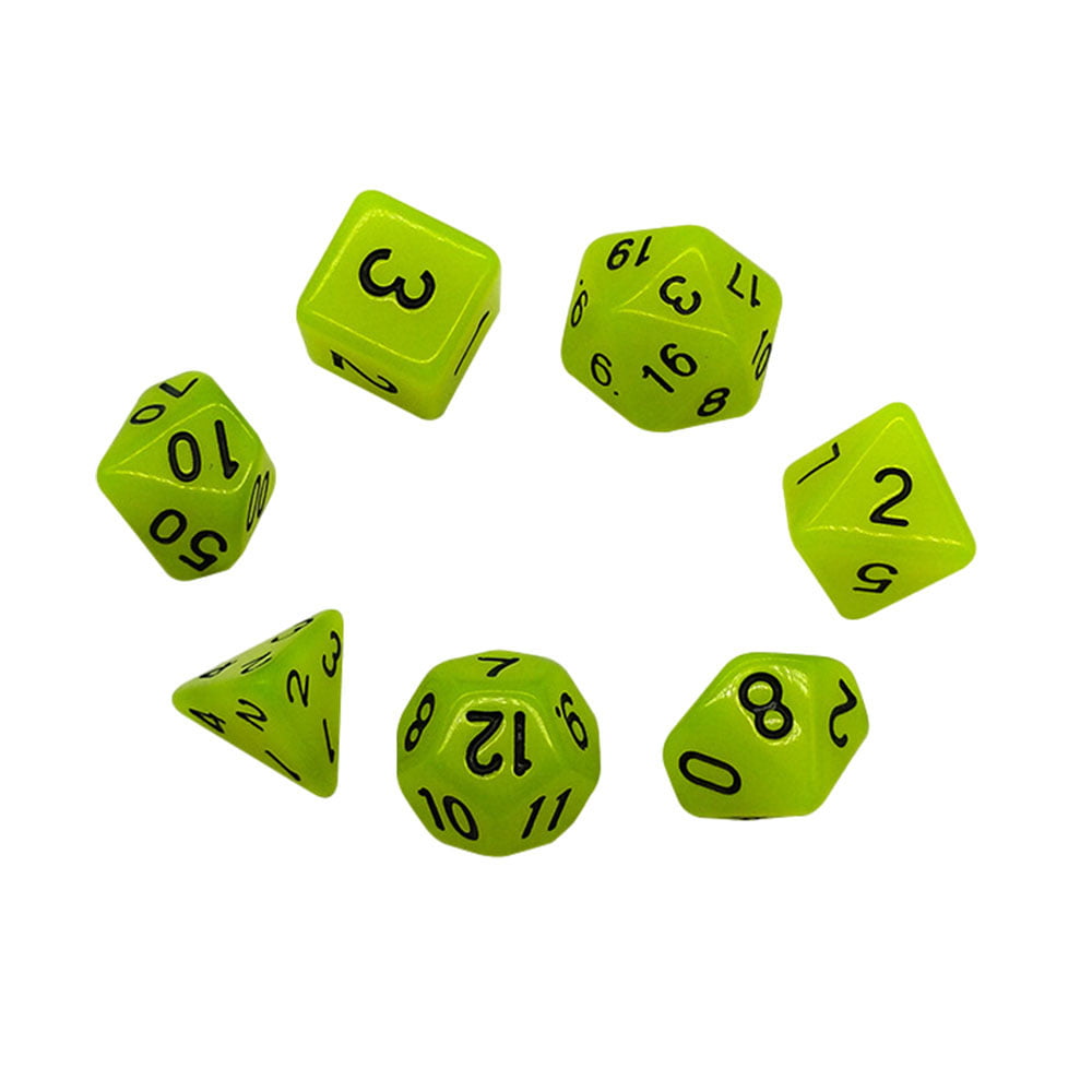 Details about   Shimmering Green 7 Dice Set Poly RPG DnD Dungeons Dragons Pathfinder AD&D 