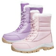thumbnail image 5 of EHQJNJ Fuzzy Boots Snow Boots for Women Earlde Women Snow Boots Fashionable New Pattern Solid Color Simple Thickened Warmth Autumn and Winter Lace up Comfortable, 5 of 9