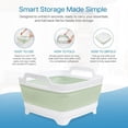 thumbnail image 3 of 2.4gal(9L) Green Collapsible Dish Basin, Portable Sink or Dish Pan for Kitchen Sink with Drain Plug/Strainer, Space Saving  Bottle Wash Basin Collapsible Bucket, Beverage Tub for Camping, 3 of 6