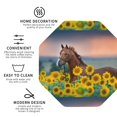 thumbnail image 4 of Disketp Horse Sunflowers Funny Coasters,4 Pcs Leather Coasters With Holder, Perfect Housewarming Hostess Gifts,Protect Furniture From Water Marks Scratch And Damage, 4 of 9