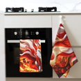 thumbnail image 4 of Sikiie Red Sun Flame Fox Waffle Weave Kitchen Dish Cloth,Super Absorbent Kitchen Dish Towels 16*26 Inches for Dish Rags Washing Dishes, Drying Dishes, 4 of 7