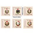 thumbnail image 3 of Adornos de árbol de Navidad de 6 piezas, gancho de madera con patrones de perros, decoraciones festivas para árboles navideños, regalos y mesas, beige, 3 of 5