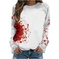 thumbnail image 2 of 2023 Mode pour Femmes Sweatshirt 50% de Réduction Halloween Dégagement Imprimé Long Manches Col Rond Pull Décontracté Tops Personnalisé Sang Imprimé Sans Capuche Sweatshirt, 2 of 5