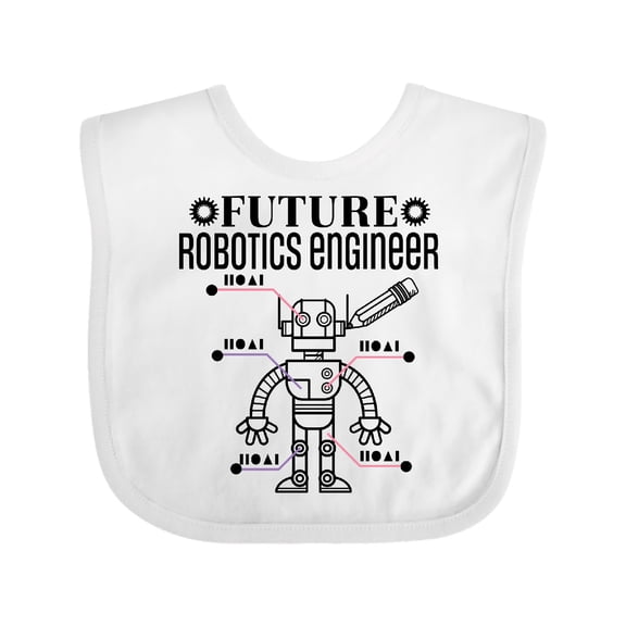 Inktastic Future Robotics Engineer Boys or Girls Baby Bib