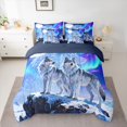 thumbnail image 2 of Feelyou Snow Wolf Animal Bedding Comforter Set 7pcs, Antarctic Aurora Queen Bedding Sets, 2 of 8