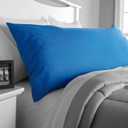 Mainstays Microfiber 20 X 52 Blue Body Pillow Cover 1 Each