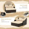 thumbnail image 4 of Gymax Outdoor PE Rattan Daybed w/ Retractable Canopy Soft Cushions & Extra Pillows, 4 of 5