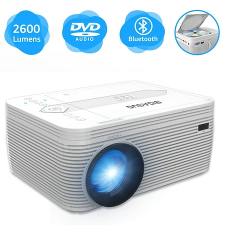 BIGASUO Projector, Projector & DVD Player In One, Portable Projector Support 170