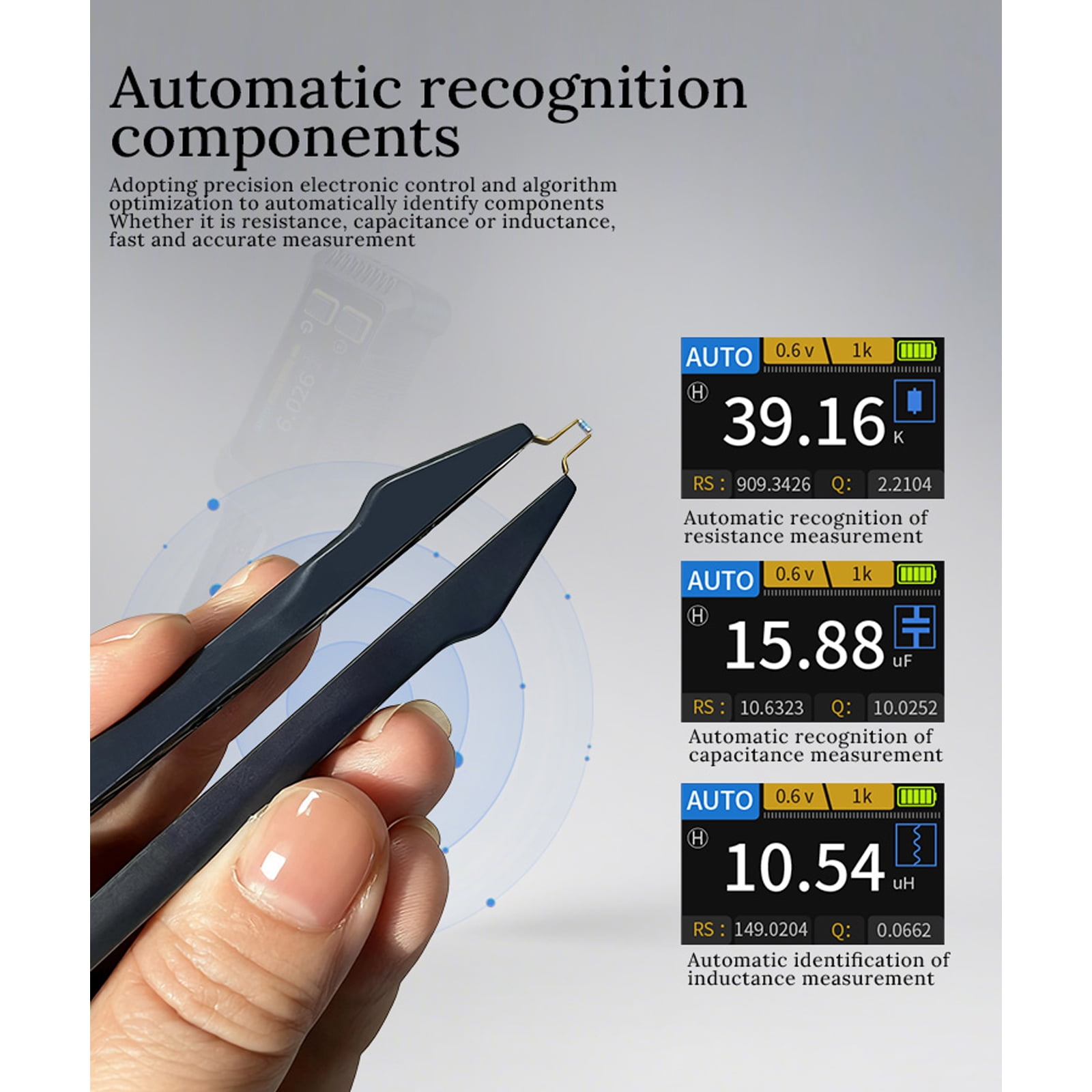 COOLHOOD Precise Meter Tweezers With Gold Plated Tip For Accurate Handling Components In Tight Space During PCB Testing